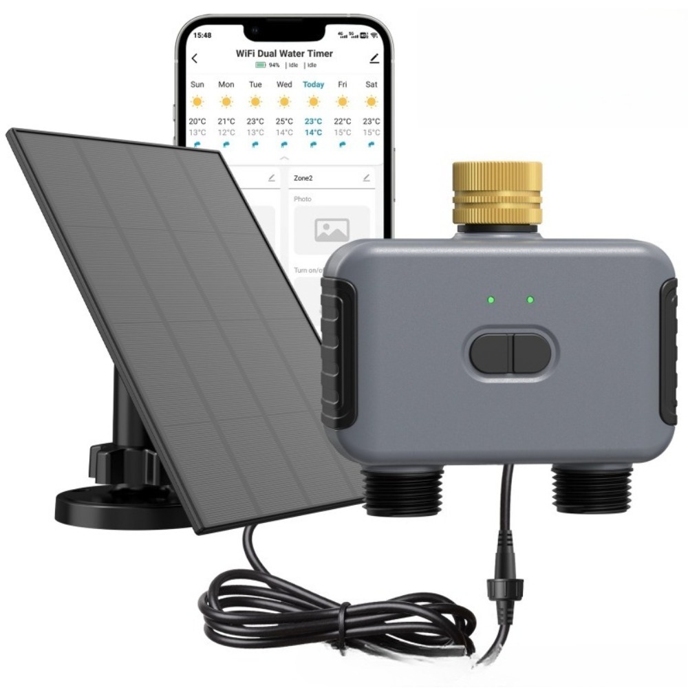 WiFi対応デュアルアウトレットスマートウォータータイマー、 - Timer Dual Outlet のレビューと価格